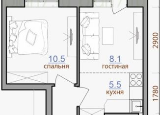 Продаю однокомнатную квартиру, 36.1 м2, Иркутская область, территория 1-й Ленинский квартал, 1
