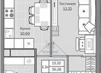 Однокомнатная квартира на продажу, 36.3 м2, Татарстан, жилой комплекс Станция Спортивная, 2.2