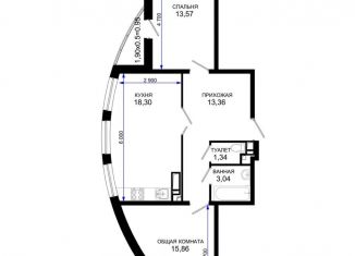 Продам 2-комнатную квартиру, 66.4 м2, Краснодар, микрорайон Завод Радиоизмерительных Приборов