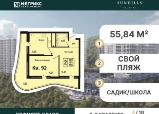 Продается 2-ком. квартира, 54.6 м2, Краснодарский край