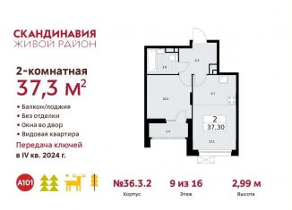 2-ком. квартира на продажу, 37.3 м2, Москва, жилой комплекс Скандинавия, 36.3.2