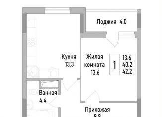 Продам 1-комнатную квартиру, 42.2 м2, Липецкая область, улица Тельмана, 120