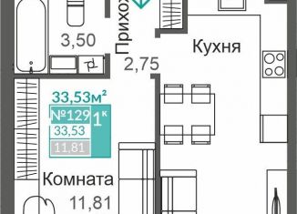 Продается 1-комнатная квартира, 33.5 м2, Крым