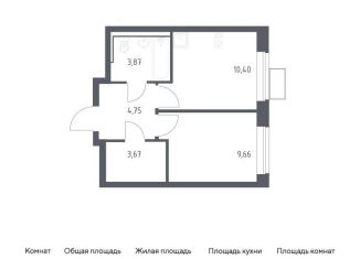 Продам однокомнатную квартиру, 32.4 м2, Московская область, жилой комплекс Егорово Парк, к3.1
