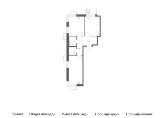 2-комнатная квартира на продажу, 58.7 м2, Москва, жилой комплекс Квартал Западный, 6