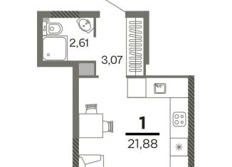 Продажа однокомнатной квартиры, 21.9 м2, Рязанская область