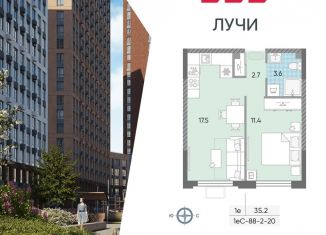 Продажа 1-ком. квартиры, 35.2 м2, Москва, ЗАО