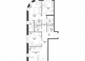 Продается трехкомнатная квартира, 95.2 м2, Москва, метро Рижская, Октябрьская улица, 103