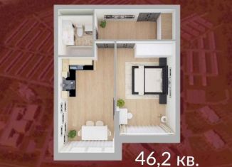 Продается 1-ком. квартира, 46.2 м2, Кемерово, Солнечный бульвар, 22, ЖК Солнечный Бульвар