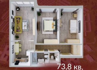 Продам 3-комнатную квартиру, 73.8 м2, Кемерово, Солнечный бульвар, 22, ЖК Солнечный Бульвар