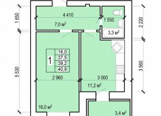 Продам 1-комнатную квартиру, 40.9 м2, Энгельс, улица Колотилова, 100