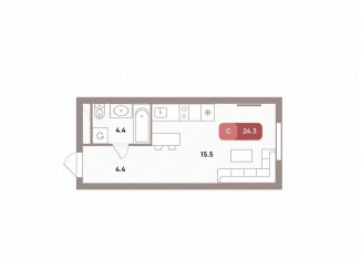 Продам квартиру студию, 24.3 м2, Москва, Рязанский район