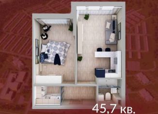 Продам однокомнатную квартиру, 45.7 м2, Кемерово, Солнечный бульвар, 22, ЖК Солнечный Бульвар