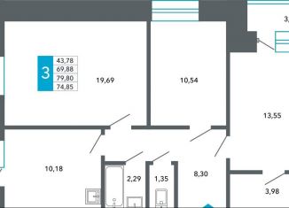 Продажа 3-ком. квартиры, 74.9 м2, Чита, Нерчинско-Заводская улица, 6/8