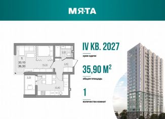 1-комнатная квартира на продажу, 33.1 м2, Саратов, проспект Героев Отечества, 3, Кировский район