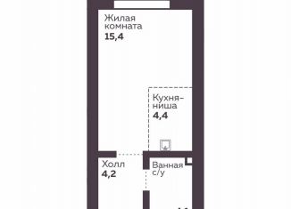 Продаю 1-комнатную квартиру, 28.1 м2, Екатеринбург, метро Проспект Космонавтов