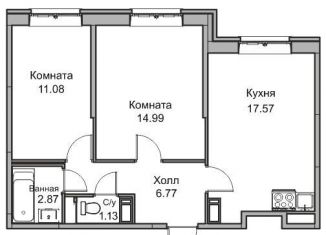 Продажа 3-комнатной квартиры, 54.3 м2, Санкт-Петербург, Ивинская улица, 15, метро Беговая