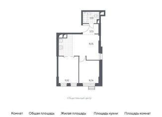 Продажа двухкомнатной квартиры, 49.2 м2, деревня Раздоры, жилой комплекс Спутник, к15