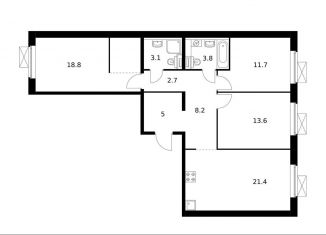 Продам 3-комнатную квартиру, 83.3 м2, Москва, Люблинская улица, 76к2, ЖК Люблинский Парк