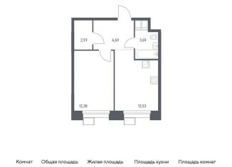 Продаю 1-комнатную квартиру, 40.3 м2, поселение Мосрентген, многофункциональный комплекс Тропарево Парк, к2.4