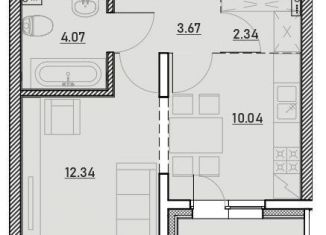 Продам 1-ком. квартиру, 35.4 м2, Иркутск, ЖК Zenith