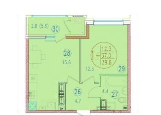 Продается 1-ком. квартира, 39.8 м2, Астрахань, улица Ахшарумова, 29, ЖК Центральный