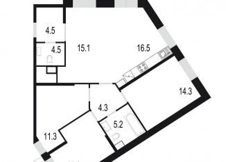 Продам 4-комнатную квартиру, 86.8 м2, Одинцово, жилой комплекс Союзный, к2