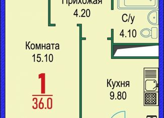 Продам 1-комнатную квартиру, 36 м2, Ставрополь, микрорайон № 14, Гражданская улица, 1/4