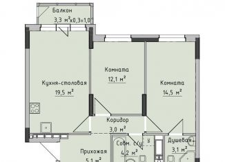 Продам двухкомнатную квартиру, 61.6 м2, Ижевск, жилой район Север