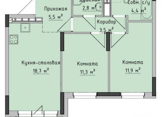 Продаю двухкомнатную квартиру, 58.2 м2, Ижевск, жилой район Север