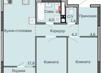 Продажа 2-комнатной квартиры, 52.3 м2, Ижевск