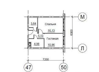 Продам 1-комнатную квартиру, 40.8 м2, Санкт-Петербург, проспект Большевиков, уч3