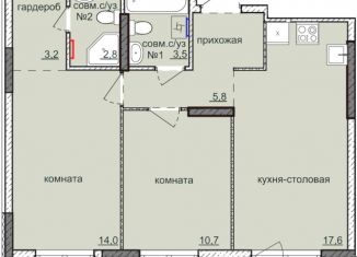 2-ком. квартира на продажу, 57.6 м2, Ижевск, ЖК Ежевика