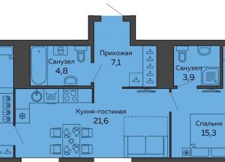 Продажа 2-комнатной квартиры, 69.4 м2, Екатеринбург, улица 8 Марта, 204, улица 8 Марта