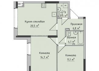 Продаю 2-комнатную квартиру, 59.8 м2, Ижевск