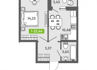 Продаю 1-комнатную квартиру, 35.4 м2, Санкт-Петербург, ЖК Аквилон Залив