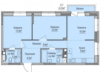 Продается трехкомнатная квартира, 62.8 м2, Ижевск, жилой район Буммаш