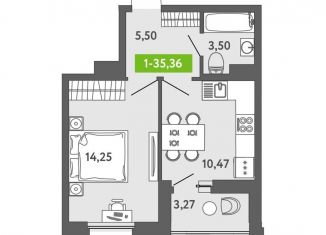 Продается 1-комнатная квартира, 35 м2, Санкт-Петербург, метро Новокрестовская