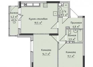 Продажа 2-комнатной квартиры, 58.3 м2, Ижевск, жилой район Север