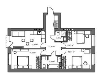 Продается трехкомнатная квартира, 79.3 м2, село Ленино, Рудничная улица