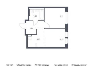 Продаю 1-комнатную квартиру, 34.1 м2, поселение Марушкинское, жилой комплекс Квартал Западный, к2