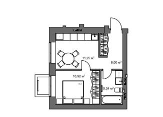 Продается 1-ком. квартира, 33.5 м2, село Ленино, Рудничная улица