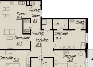 Продажа 3-комнатной квартиры, 119 м2, Санкт-Петербург, муниципальный округ Аптекарский Остров