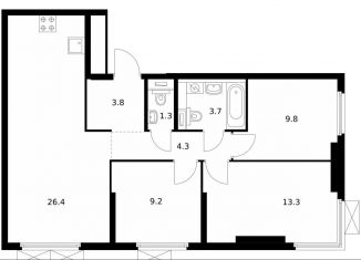 Продам 3-комнатную квартиру, 71.8 м2, Москва, жилой комплекс Руставели 14, к2.3, ЖК Руставели 14