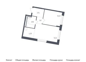 Продается однокомнатная квартира, 38.8 м2, Московская область