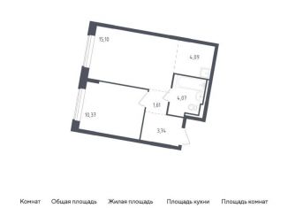 Продается 1-комнатная квартира, 39 м2, Московская область