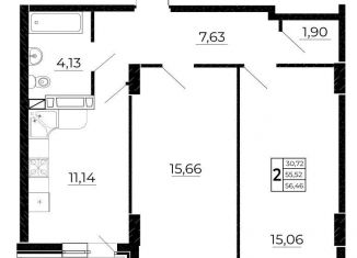 Продаю 2-ком. квартиру, 56.7 м2, Ростов-на-Дону, Горсоветская улица, 49/2, ЖК Свобода