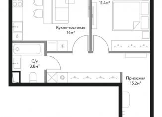 Продажа 2-комнатной квартиры, 46.3 м2, Москва, метро Парк Победы