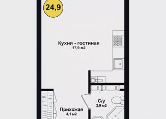 Квартира на продажу студия, 24.9 м2, Астрахань, Советский район