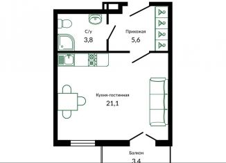 Квартира на продажу студия, 31.5 м2, Сочи, ЖК Флора, улица Искры, 66/9к1